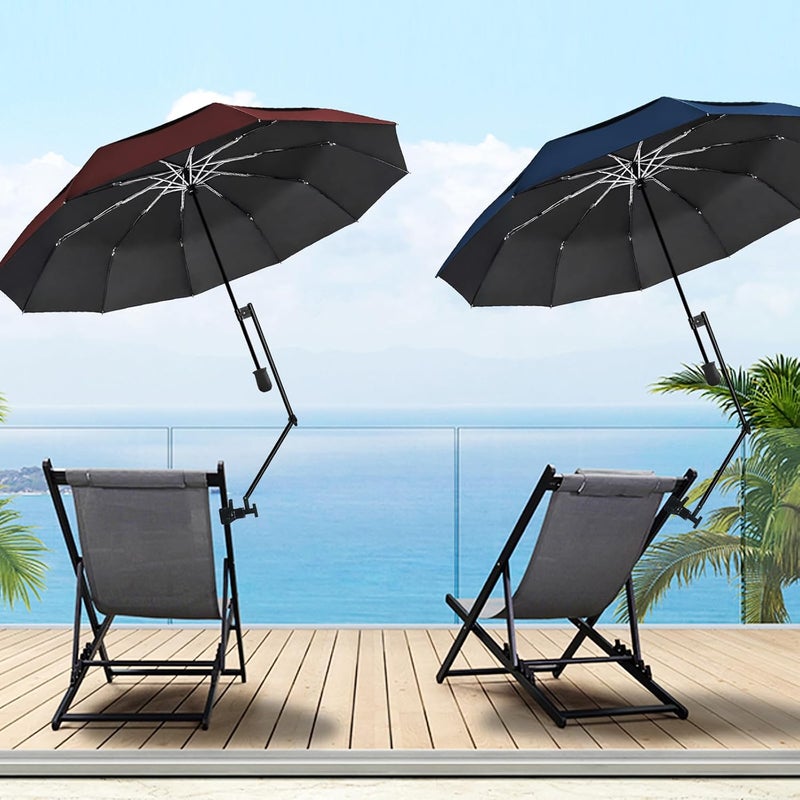 DUOUPA Patio Umbrellas UPF 50+ 360 ° Adjustable Shade Umbrella,Beach Umbrella with Universal Clamp,Beach Clamp on Umbrella,suitable for Patio,beach chairs,golf carts, wheelchairs,carts,bleachers,camping and fishing - Image 2